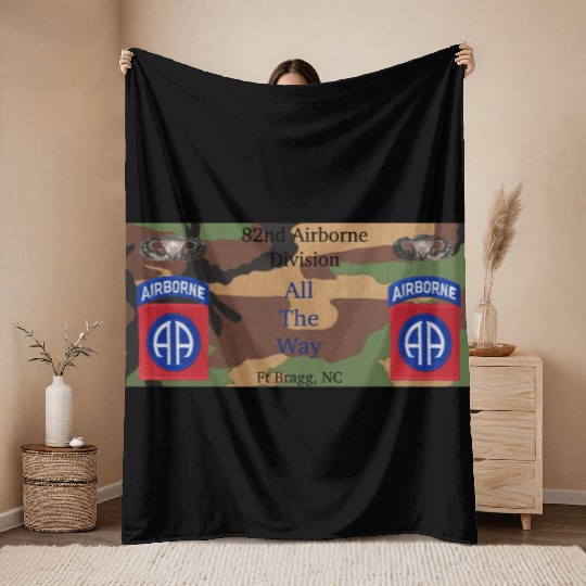 This 82nd Airborne All the Way gift for veterans Throw Blankets