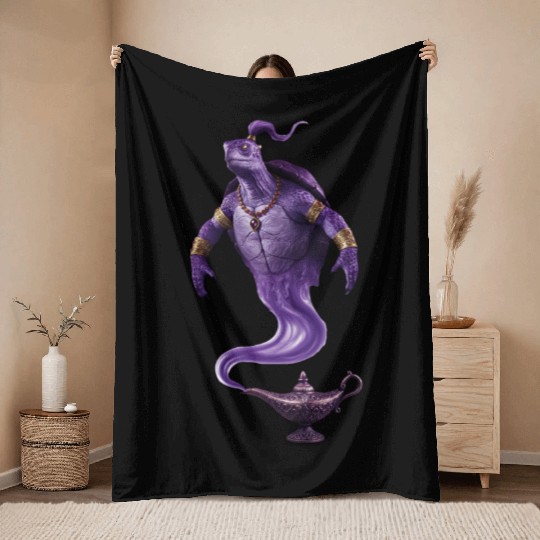 Mystic Turtle Genie - Wishes and Wisdom Throw Blankets