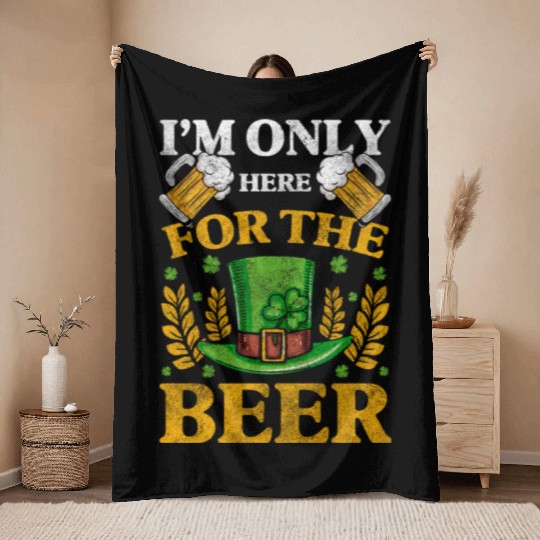 Pub Shamrock Pot World Tour Throw Blankets