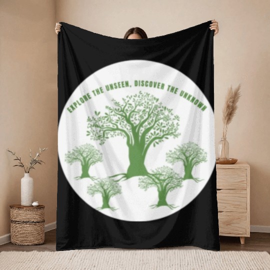 Green Tree Environmentalism Advocacy Throw Blankets