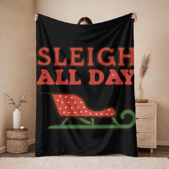 Sleigh All Day Throw Blankets