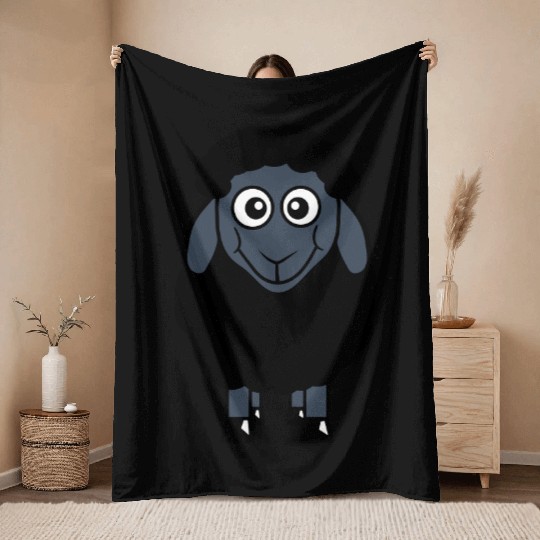 Black Sheep Small Cute Funny Lamb Cool Comic Sweet Throw Blankets