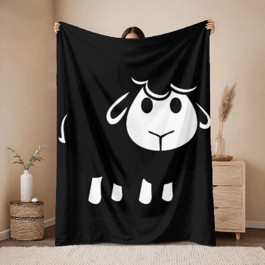 Black Sheep Small Cute Cute Lamb Cool Comic Sweet Throw Blankets