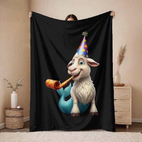 Party Animal Capricorn Throw Blankets