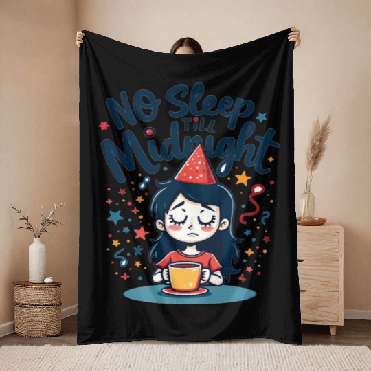 No Sleep Till Midnight Throw Blankets