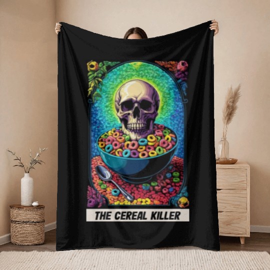 The Cereal Killer Throw Blankets