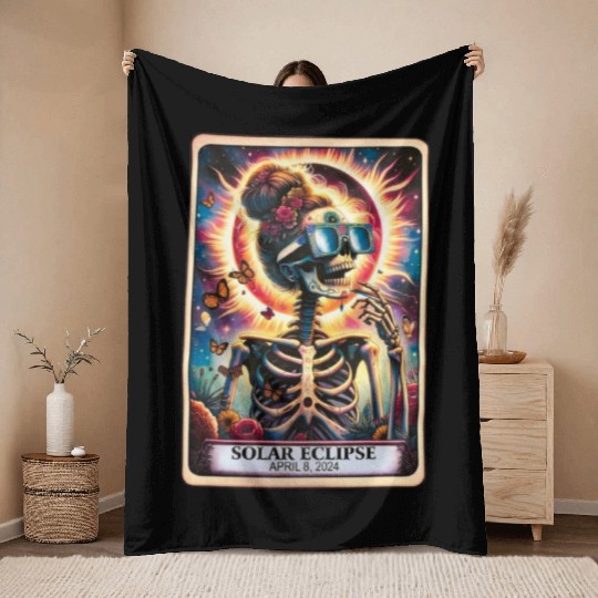 The Solar Eclipse Throw Blankets