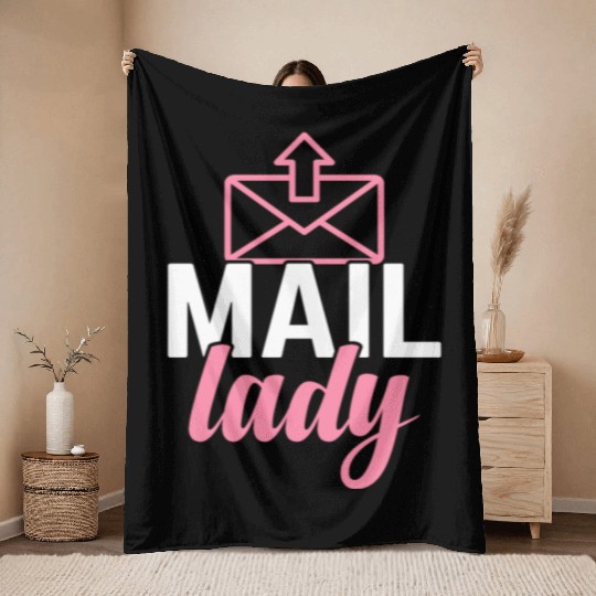 Mail Lady Postal Service Postman Worker Throw Blankets