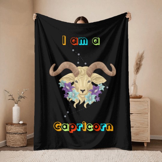 I am a Capricorn Throw Blankets