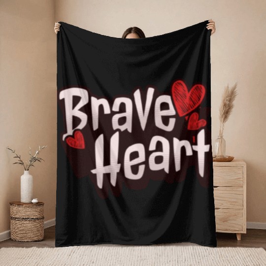 Brave Heart - Courageous Warrior Throw Blankets