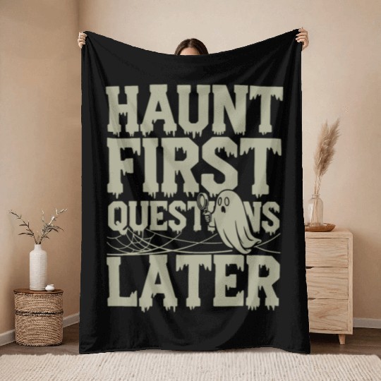 Paranormal Comedy Funny Ghost Humor Lighthearted Throw Blankets