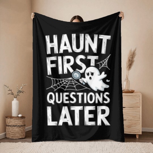 Paranormal Comedy Funny Ghost Humor Lighthearted Throw Blankets