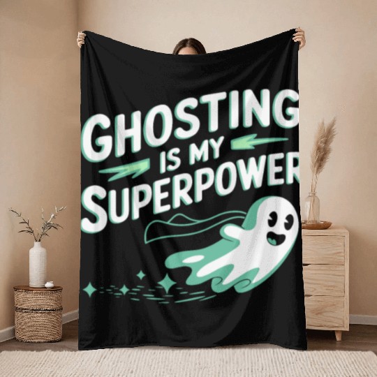 Paranormal Comedy Funny Ghost Humor Lighthearted Throw Blankets