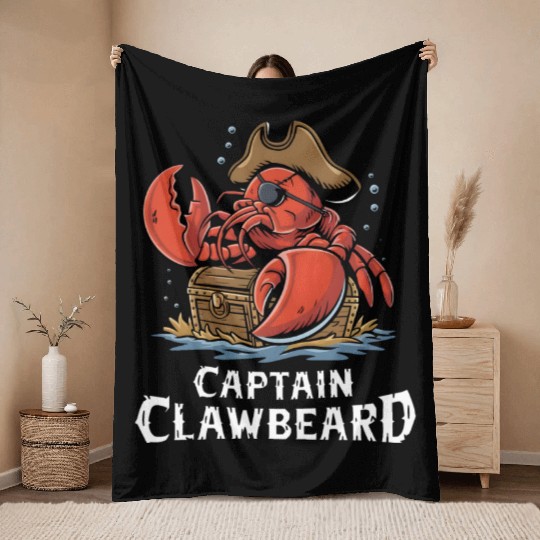 Pirate Lobster Throw Blankets