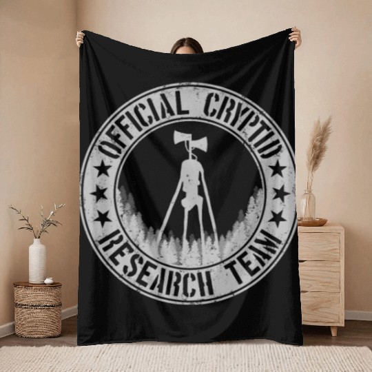 Cryptid Research Team Sirenhead Aliens Siren Head Throw Blankets