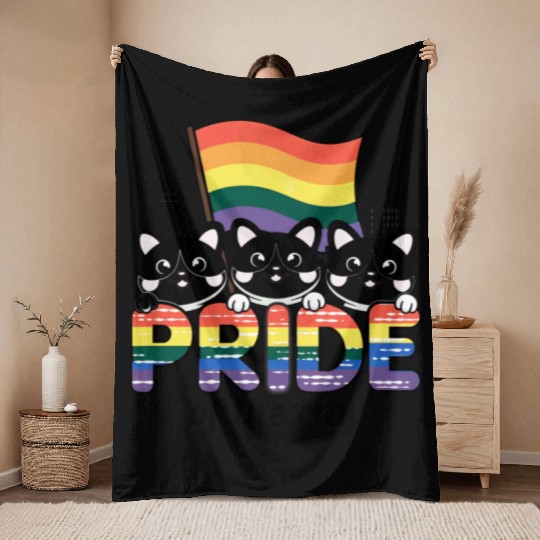 Pride of Jacksonville City Florida USA Rainbow Fla Throw Blankets