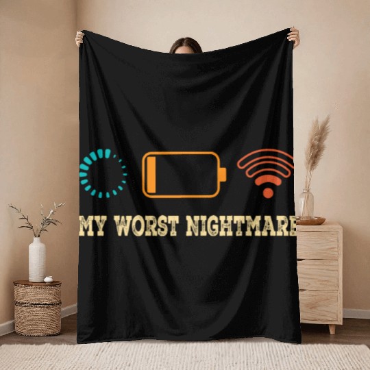 My Worst Nightmare Funny Gamer Humor Video Game Throw Blankets
