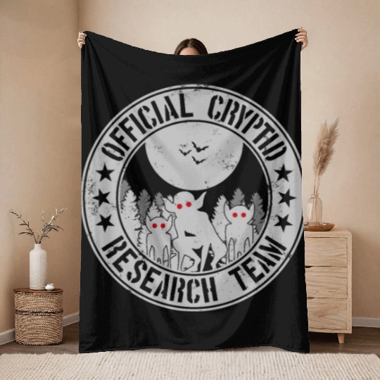 Cryptid Research Team Aliens Hopkinsville Goblins Throw Blankets