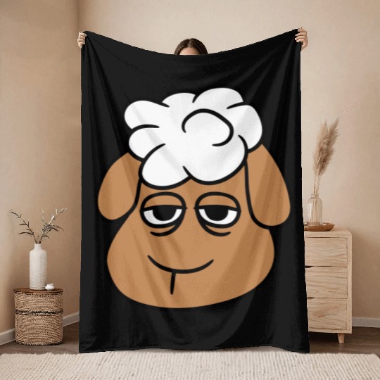 Sheep Tired Bored Empty Look Head Face Unhappy Sad Throw Blankets