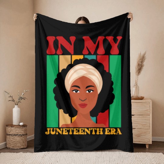 IN MY JUNETEENTH ERA Throw Blankets