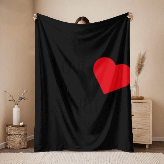 I Love My Girlfriend Throw Blankets