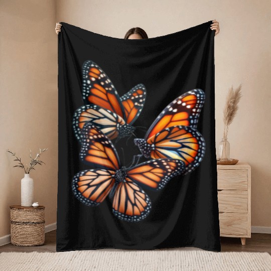 Monarch Butterflies Butterfly Lover Lepidopterist Throw Blankets