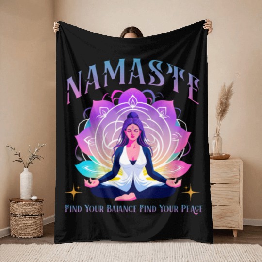 Namaste Yoga Throw Blankets