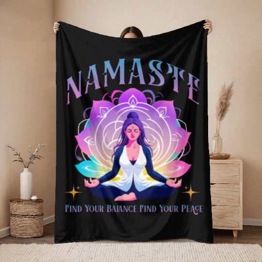 Namaste Yoga Throw Blankets