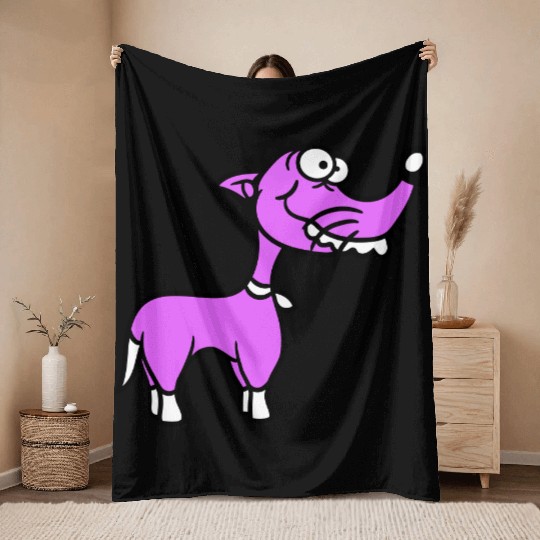 Dog Standing Stupid Guy Funny Crazy Mad Weird Cool Throw Blankets