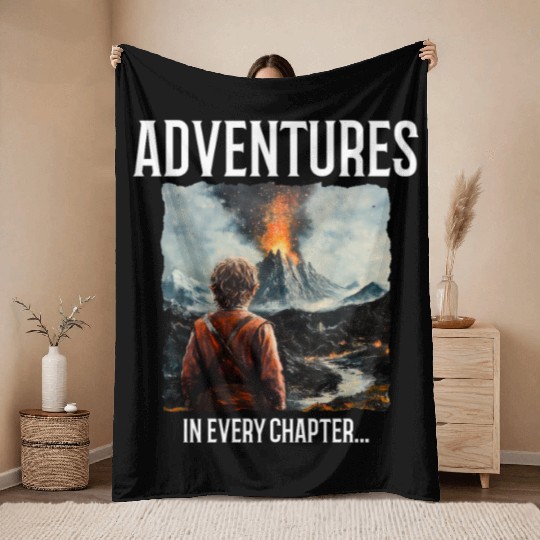 Adventures In Every Chapter Throw Blankets