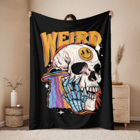 weird vibes Throw Blankets