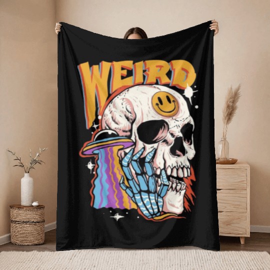 weird vibes Throw Blankets