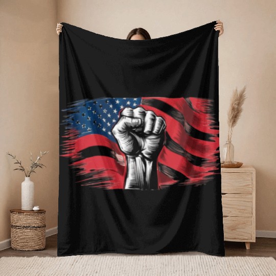 Martin Luther King Day Fight for the poeple Throw Blankets