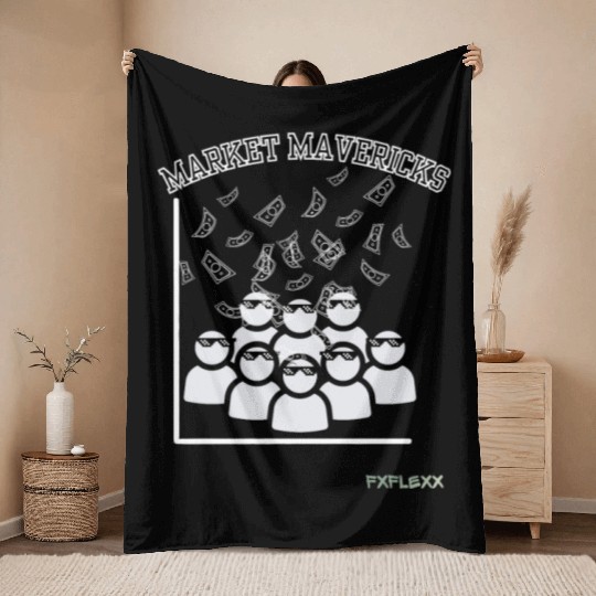 Market Mavericks Throw Blankets