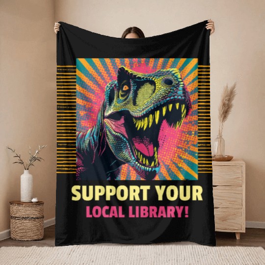 Support Your Local Library Throw Blankets