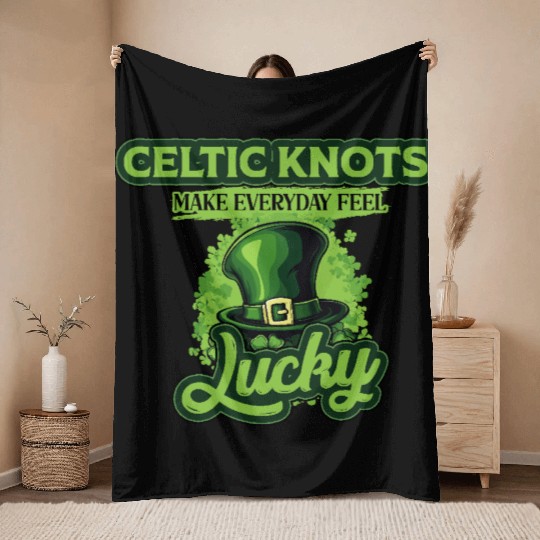 Celtic Knots Make Everyday Feel Lucky St Patricks Throw Blankets