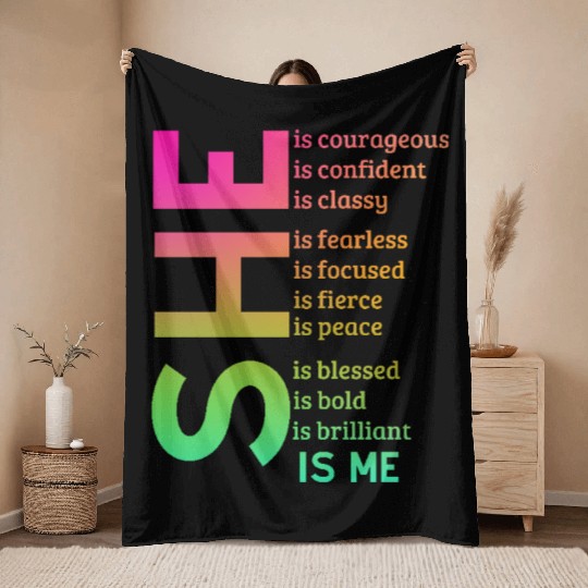 Woman Affirmation Black woman Quotes Throw Blankets