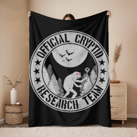 Cryptid Research Team | Cryptids Loveland Frogman Throw Blankets