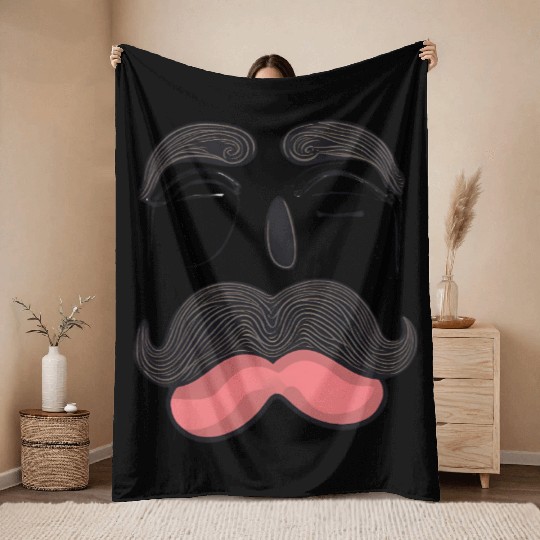 The moustache Throw Blankets