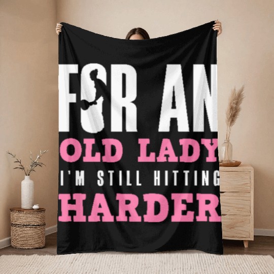 Tennis For An Old Lady I'm Still Hitting Harder Throw Blankets