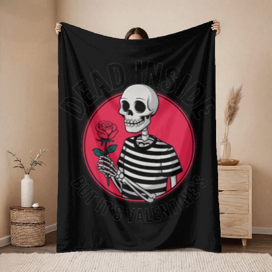 Valentine's Day Men's Throw Blankets | Dead Inside