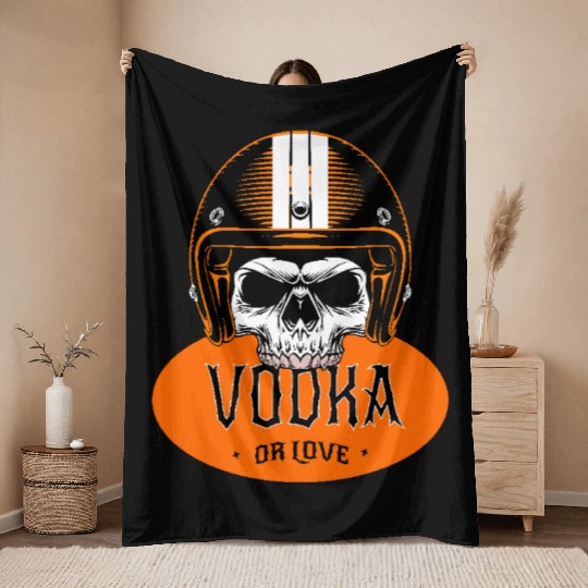 v is for vodka valentines VODKA RIDER Throw Blankets