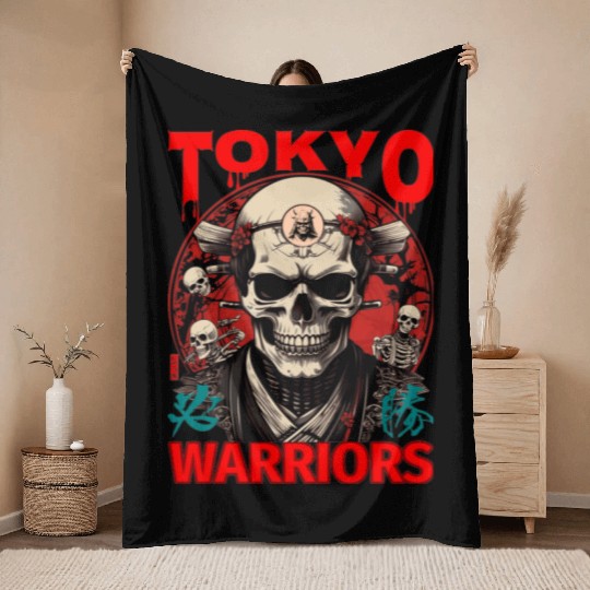 tokyo Warriors Throw Blankets
