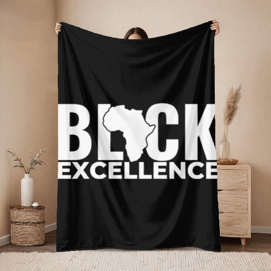 Black Excellence Throw Blankets