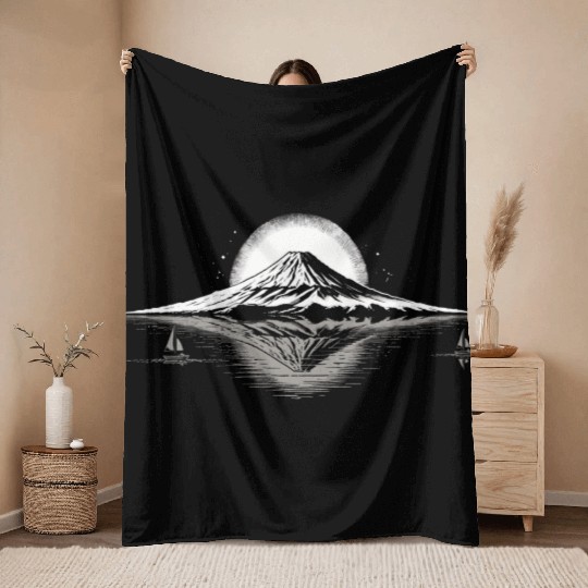 Mount Fuji Throw Blankets