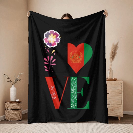 Kabul Store Love Afghanistan Throw Blankets