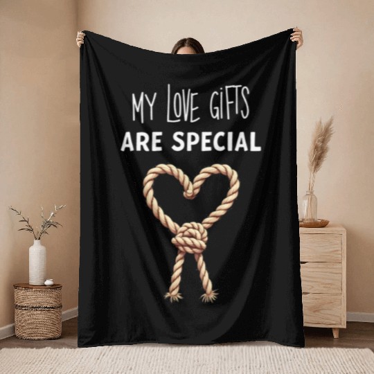 Funny BDSM Valentine My Love Gifts Are Special Throw Blankets