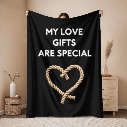 Funny BDSM Valentine My Love Gifts Are Special Throw Blankets