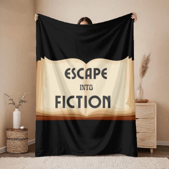 escape into fiction book lovers Throw Blankets