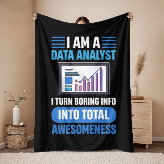 Data Engineer Data Processing Analyst Data Science Throw Blankets